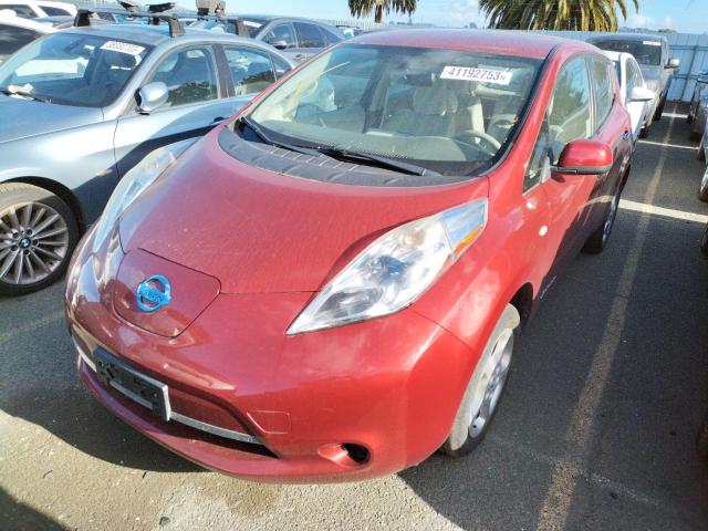 JN1AZ0CP1CT022453 - 2012 NISSAN LEAF SV MAROON photo 1