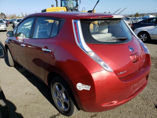 JN1AZ0CP1CT022453 - 2012 NISSAN LEAF SV MAROON photo 2