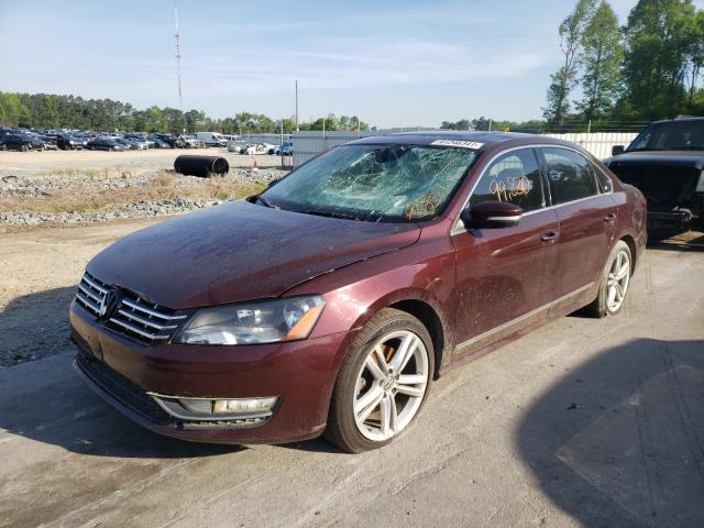 1VWCS7A34EC020358 - 2014 VOLKSWAGEN PASSAT SEL MAROON photo 2