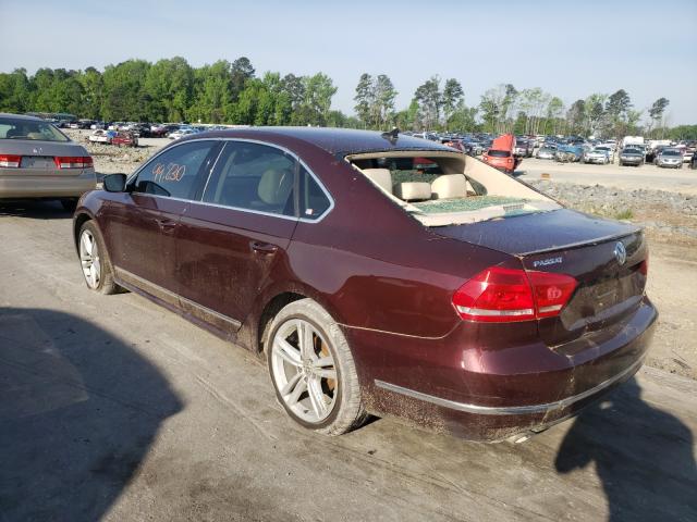 1VWCS7A34EC020358 - 2014 VOLKSWAGEN PASSAT SEL MAROON photo 3