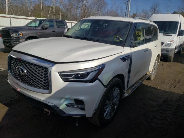 JN8AZ2AE8M9268705 - 2021 INFINITI QX80 LUXE WHITE photo 1