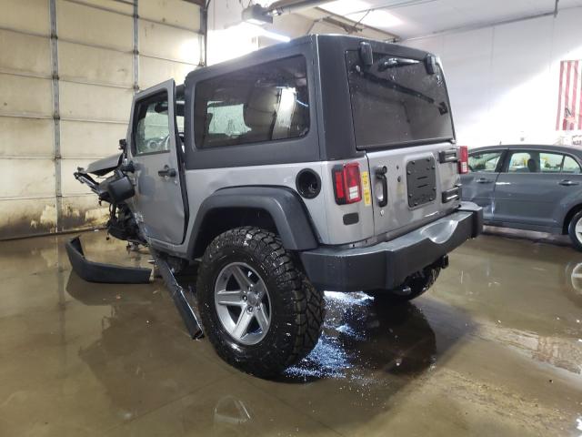 1C4AJWAG9EL206102 - 2014 JEEP WRANGLER S GRAY photo 3