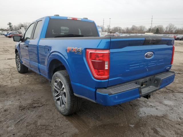 1FTEX1EP0MFA83395 - 2021 FORD F150 SUPER BLUE photo 2