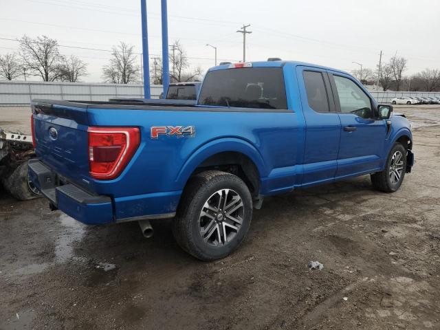 1FTEX1EP0MFA83395 - 2021 FORD F150 SUPER BLUE photo 3