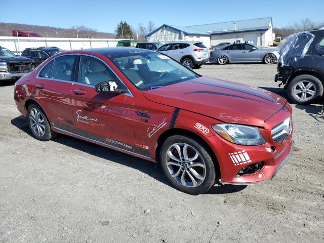 WDDWF4KB2HR296201 - 2017 MERCEDES-BENZ C 300 4MAT RED photo 4