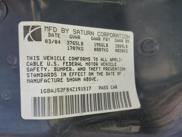 1G8AJ52F84Z191517 - 2004 SATURN ION GREEN photo 12