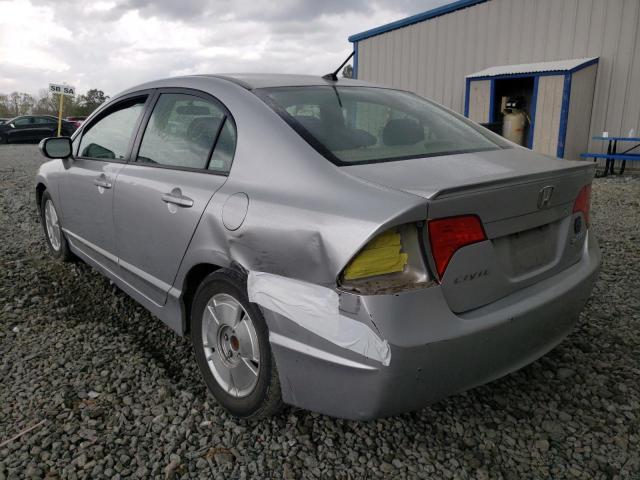 JHMFA36216S021274 - 2006 HONDA CIVIC HYBR SILVER photo 9