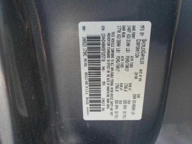 1D4HD48NX5F525718 - 2005 DODGE DURANGO SL GRAY photo 13