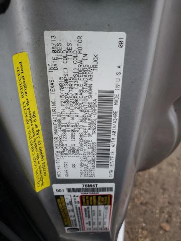 5TFTX4CN0DX035996 - 2013 TOYOTA TACOMA ACC ვერცხლისფერი ფოტო 13