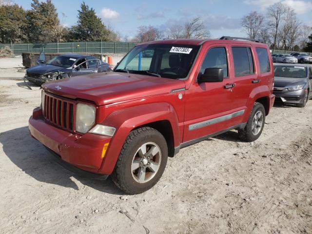 1J8GN28K08W106077 - 2008 JEEP LIBERTY SP RED photo 1