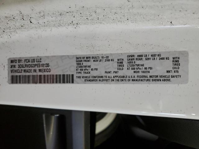 3C6LRVDG3PE518135 - 2023 RAM PROMASTER أبيض صورة 12