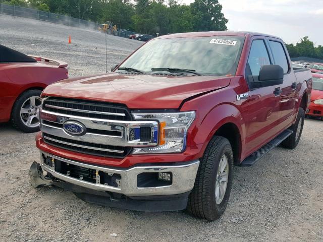 1FTEW1EP2JFE64647 - 2018 FORD F150 4WD RED photo 2