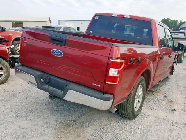 1FTEW1EP2JFE64647 - 2018 FORD F150 4WD RED photo 4