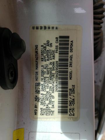 1NXBU4EE9AZ230229 - 2010 TOYOTA COROLLA BA WHITE photo 12