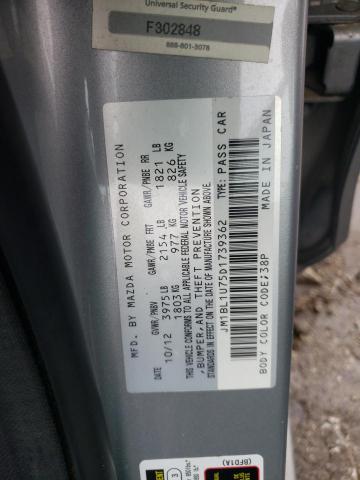 JM1BL1U75D1739362 - 2013 MAZDA 3 I GRAY photo 10