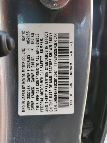 JHMFB4F20CS010247 - 2012 HONDA CIVIC HYBR GRAY photo 12