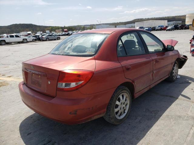 KNADC125536223804 - 2003 KIA RIO ORANGE photo 4