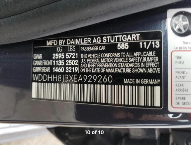 WDDHH8JBXEA929260 - 2014 MERCEDES-BENZ E 350 4MAT BLUE photo 10