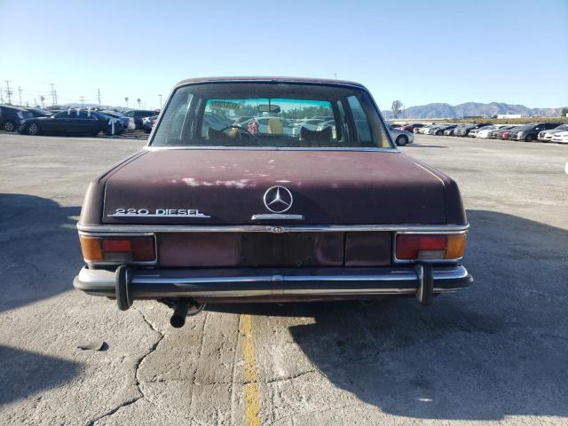 11511010221499 - 1972 MERCEDES-BENZ 220 DIESEL MAROON photo 6