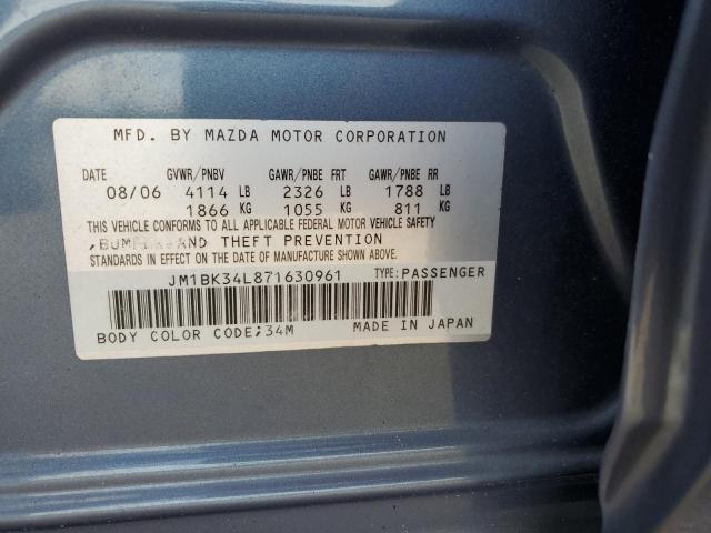 JM1BK34L871630961 - 2007 MAZDA SPEED 3 SILVER photo 12