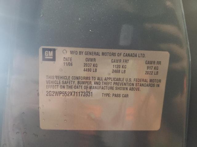 2G2WP552X71173931 - 2007 PONTIAC GRAND PRIX ნაცრისფერი ფოტო 10