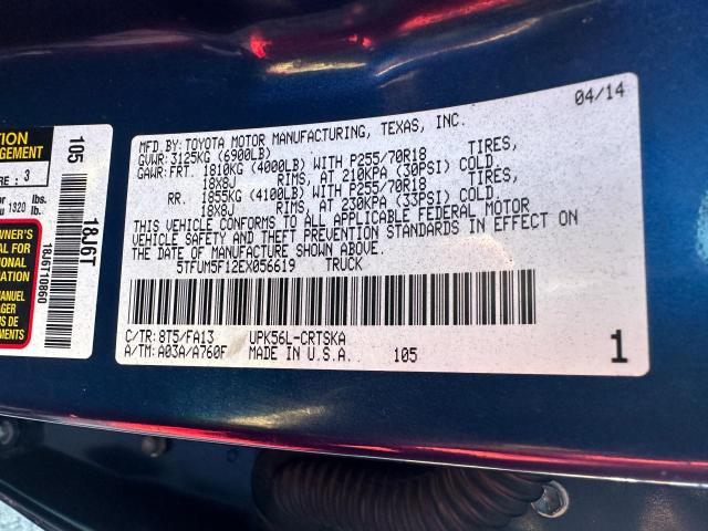 5TFUM5F12EX056619 - 2014 TOYOTA TUNDRA DOU BLUE photo 10