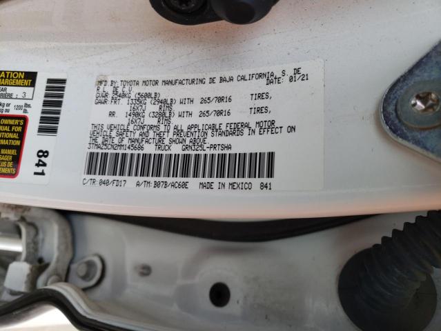 3TMAZ5CN2MM145686 - 2021 TOYOTA TACOMA DOU 白色 照片 12