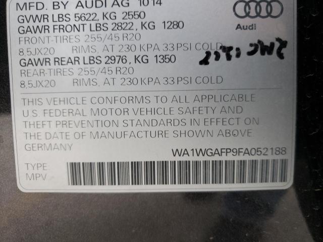 WA1WGAFP9FA052188 - 2015 AUDI Q5 PRESTIG GRAY photo 13
