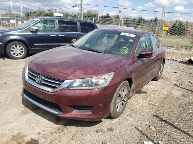 1HGCR2F3XEA122643 - 2014 HONDA ACCORD BURGUNDY photo 2