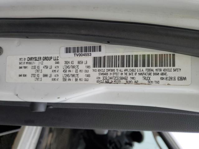 3C6LD4AT2CG180462 - 2012 DODGE RAM 2500 S WHITE photo 12