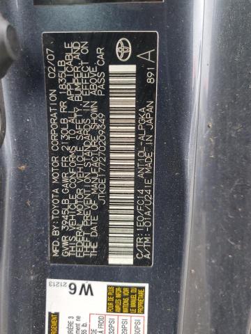 JTKDE177270209349 - 2007 TOYOTA SCION TC Grafit foto 12