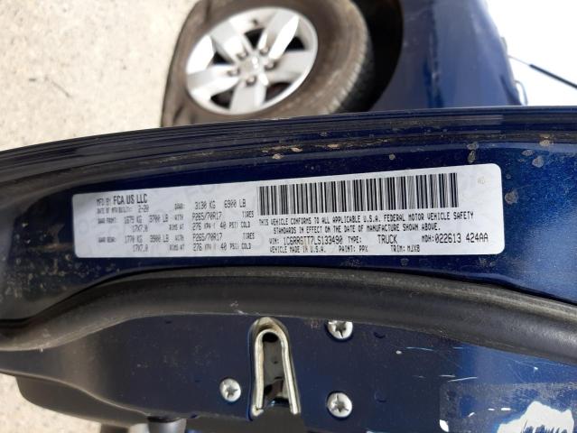 1C6RR6TT7LS133490 - 2020 RAM 1500 CLASS ლურჯი ფოტო 10