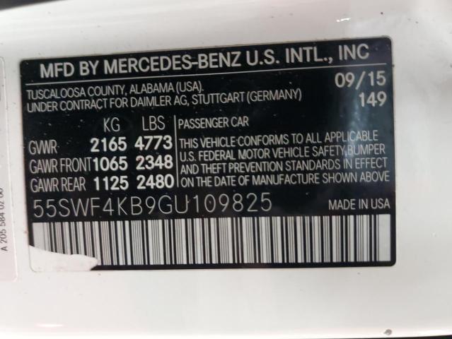 55SWF4KB9GU109825 - 2016 MERCEDES-BENZ C 300 4MAT WHITE photo 12