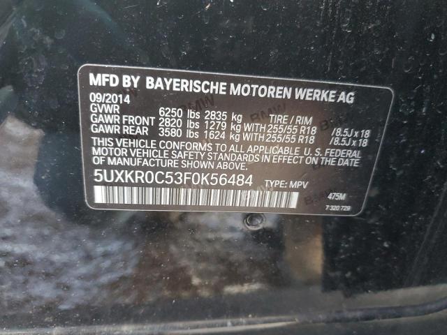 5UXKR0C53F0K56484 - 2015 BMW X5 XDRIVE3 BLACK photo 12