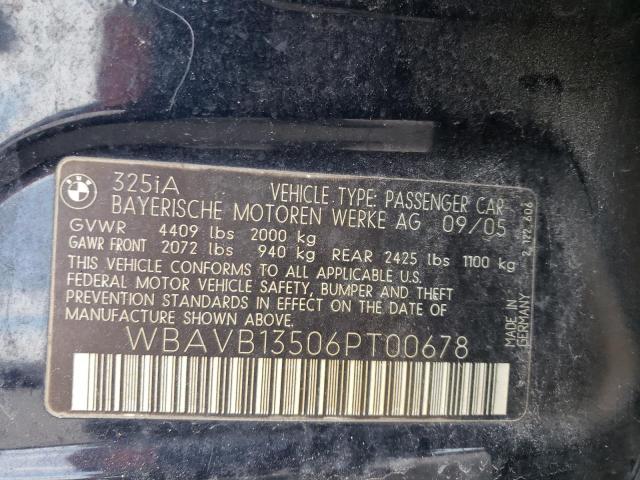 WBAVB13506PT00678 - 2006 BMW 325 I BLUE photo 13