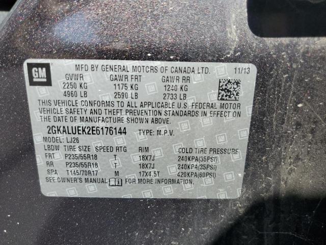 2GKALUEK2E6176144 - 2014 GMC TERRAIN DE CHARCOAL photo 10