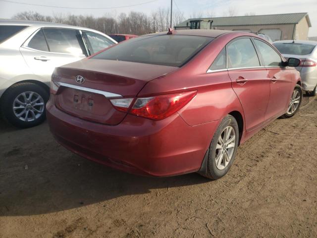 5NPEB4ACXDH542327 - 2013 HYUNDAI SONATA GLS MAROON photo 4