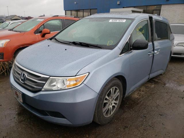 5FNRL5H68DB045103 - 2013 HONDA ODYSSEY EX BLUE photo 2