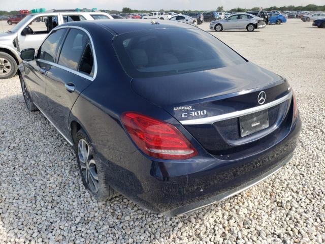 55SWF4KB6FU011446 - 2015 MERCEDES-BENZ C300 4 MAT BLUE photo 3