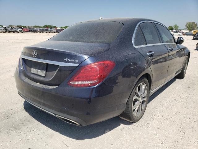 55SWF4KB6FU011446 - 2015 MERCEDES-BENZ C300 4 MAT BLUE photo 4