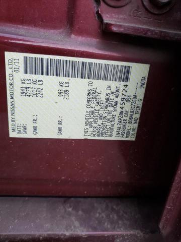 1N4AL2AP2BN459724 - 2011 NISSAN ALTIMA BAS MAROON photo 12