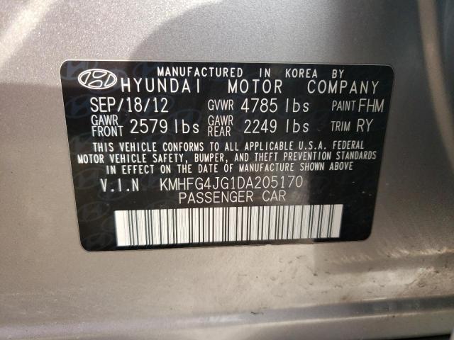 KMHFG4JG1DA205170 - 2013 HYUNDAI AZERA SILVER photo 12