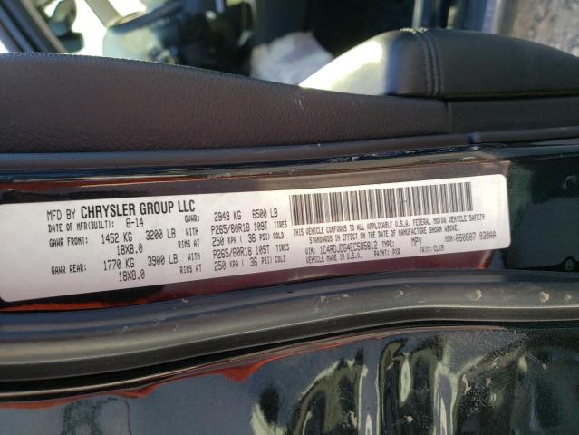 1C4RDJDG4EC585812 - 2014 DODGE DURANGO LI BLACK photo 10