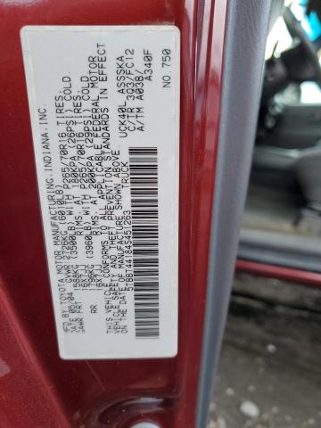 5TBBT44184S451263 - 2004 TOYOTA TUNDRA ACC BURGUNDY photo 12