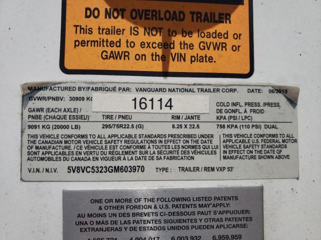 5V8VC5323GM603970 - 2016 OTHR TRAILER WHITE photo 10