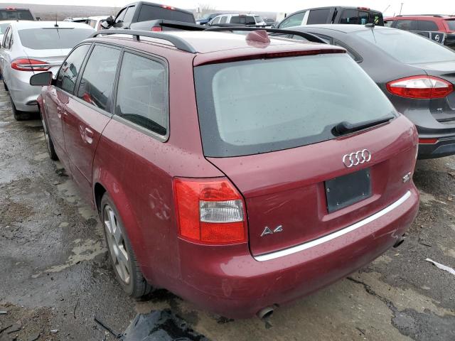 WAUVC68EX4A201658 - 2004 AUDI A4 1.8T AV RED photo 2