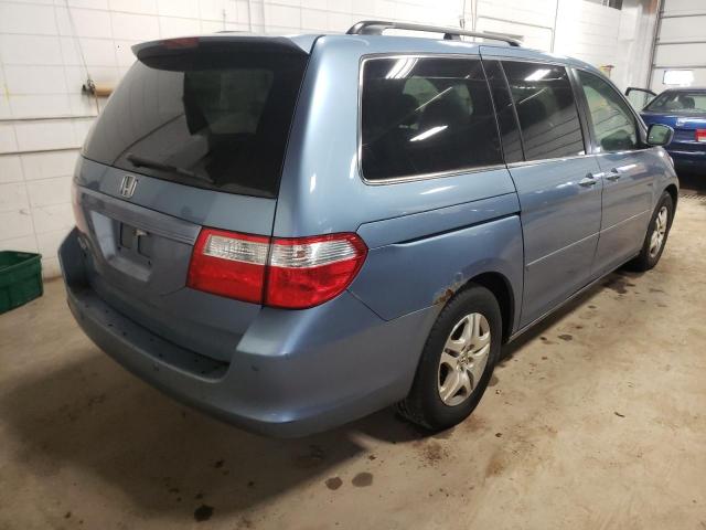 5FNRL38726B111256 - 2006 HONDA ODYSSEY EX BLUE photo 4