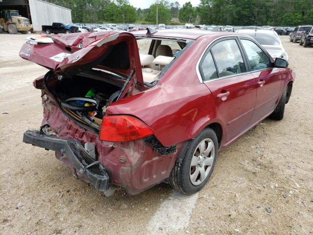 KNAGE228295297347 - 2009 KIA OPTIMA RED photo 4