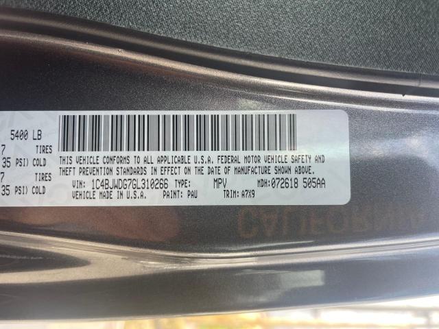 1C4BJWDG7GL310266 - 2016 JEEP WRANGLER U ნაცრისფერი ფოტო 10