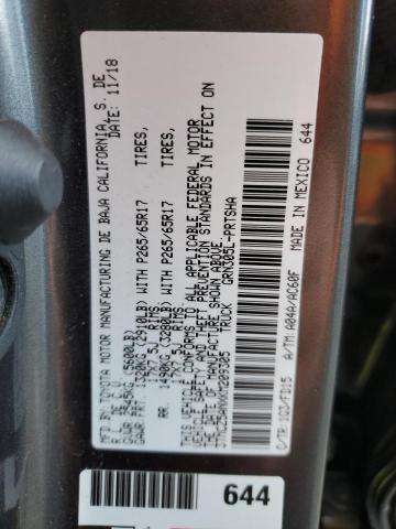 3TMCZ5ANXKM209305 - 2019 TOYOTA TACOMA DOU 灰色 照片 12